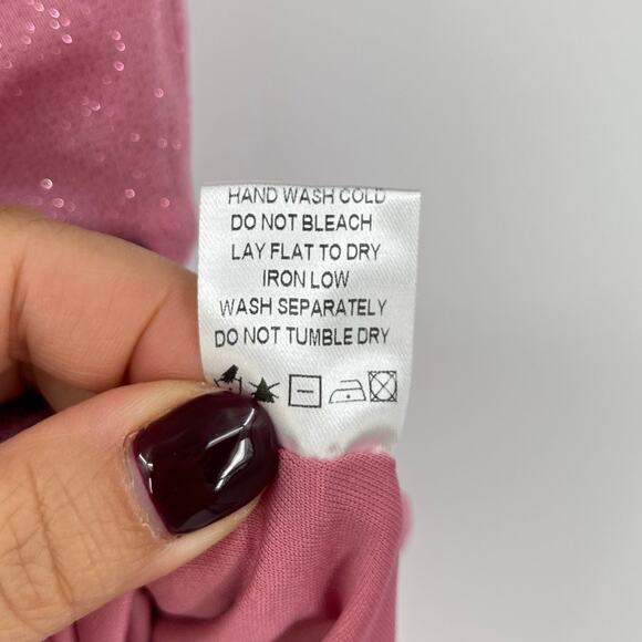 superdown | Bea Halter Maxi Dress in Pink Glitter Knit Ruched Halter S - Picture 14 of 14